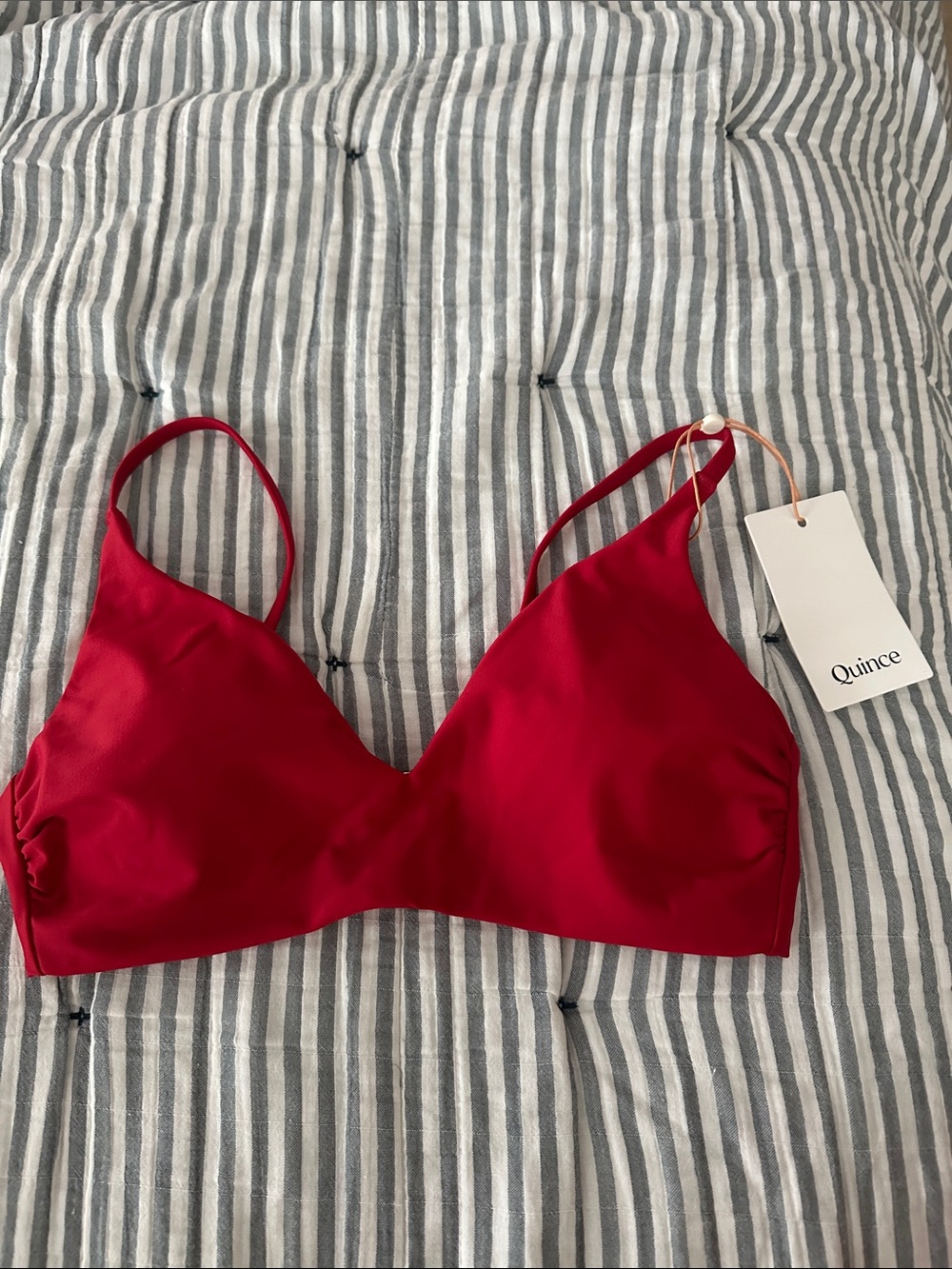BNWT Quince Vibrant Red Wireless Swim Bralette